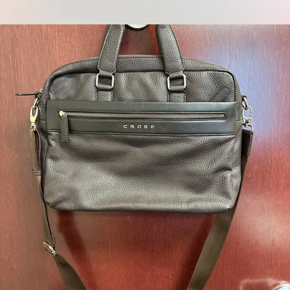 Cross Dark‎ Brown Textured Leather Briefcase - Excellent Condition